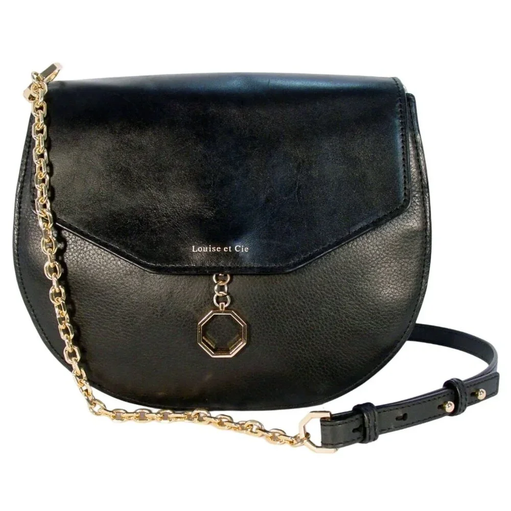 LOUISE et CIE Jael $278 Leather Crossbody Gold Chain Strap Bag - Picture 1 of 9
